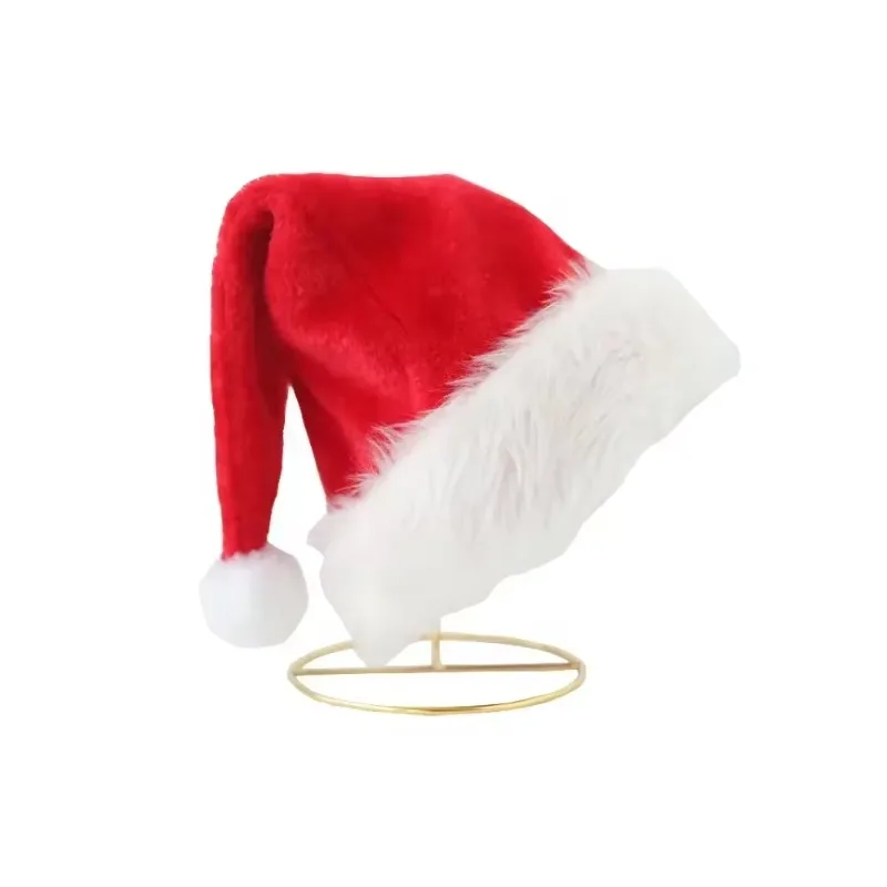 Christmas Beanie Hat Santa Hat Children Long Velvet Hat High Quality Christmas Xmas Soft Decor Gift Adult New Holiday Party Decorations Non-woven