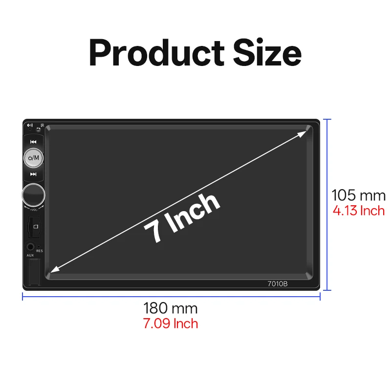 2din Car Radio Carplay Android Auto 7" Touch Screen Stereo Multimedia MP5 Player