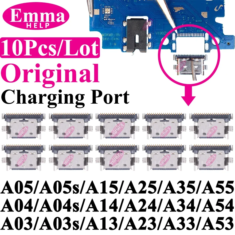 Original Charging Port Connector for Samsung A15 A05S A25 A35 A55 A13 A04S A14 A23 A33 A24 A34 A54 A53 USB Charger Pin Plu 10Pcs charger port