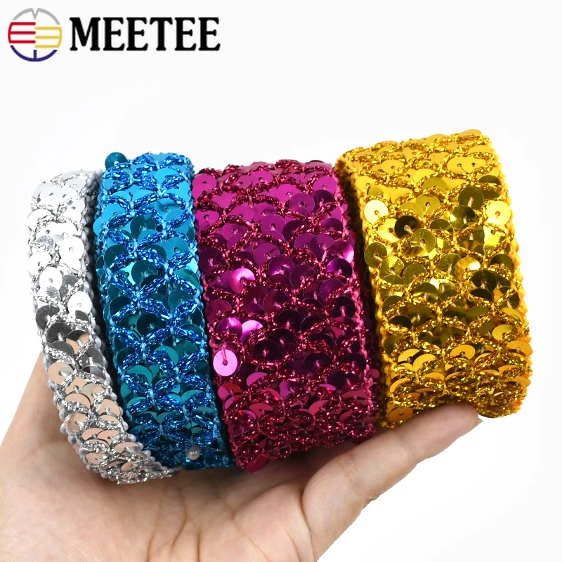 5/10M 20mm Sequin Lace Trim Braided Band Decoration Ribbons Cosplay Stage Costumes DIY Hat Luggage Sewing Accessories lace ribbon lace sewing accessories lace sewing supplies lace accessories lace garment accessories lace decoration clothing craft accessories