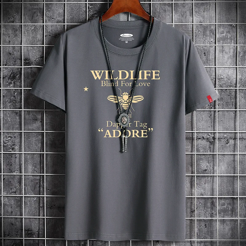 

New Cotton T Shirt For Men Summer O-neck Short Sleeve Fashion Top Tee Letter Print Men's T-Shirts Casual tshirt