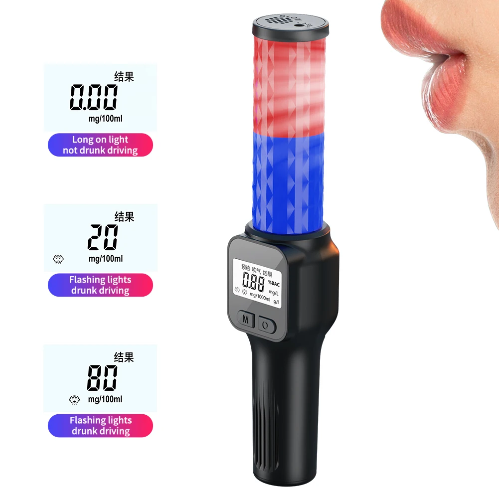 Professional Digital Breathalyzer Rechargeable Traffic Home Investigation Alcohol Tester Non-Contact Alcohol Blowing Detector