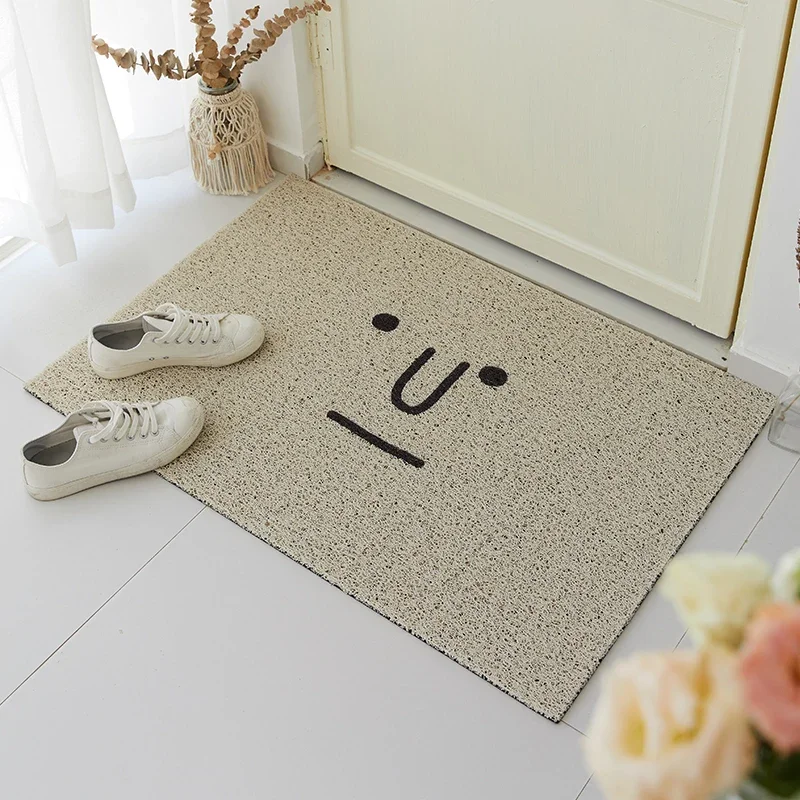 

Anti-Slip PVC Door Mats Carpet Nordic Minimalist Dust Carpets Bathroom Kitchen Mat PVC Silk Loop Entrance Doormat for Hallway
