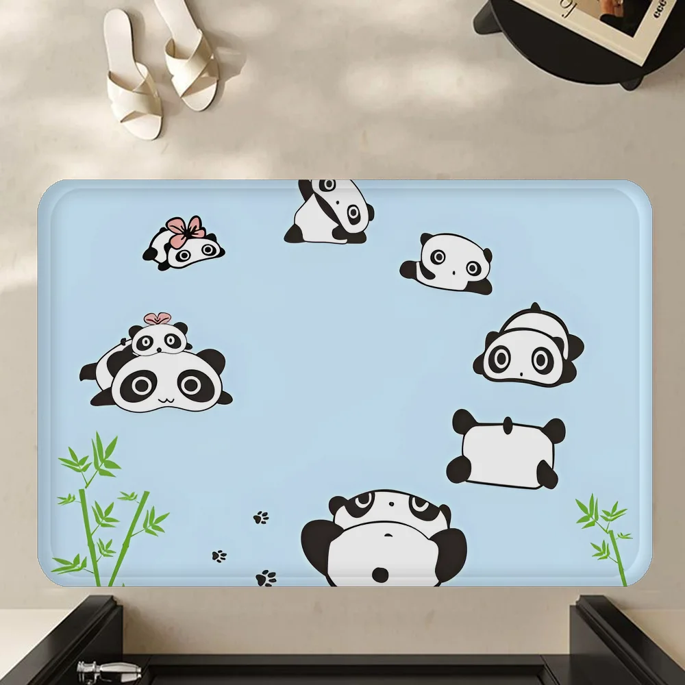 Cute Cartoon Panda Entrance Door Mat Nordic Style Bedroom Living Room Doormat Home Balcony Anti-Slip Modern Home Decor 4