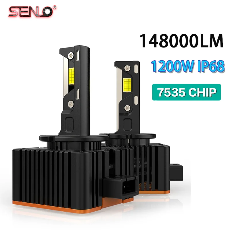 Senlo LED 헤드 라이트 HID 전구 캔버스, 플러그 앤 플레이 헤드라이트, 오류 없음, 6500K, 12V, 24V, 1200W, 148000LM, D4S, D2S, D1S, D3S, 신제품