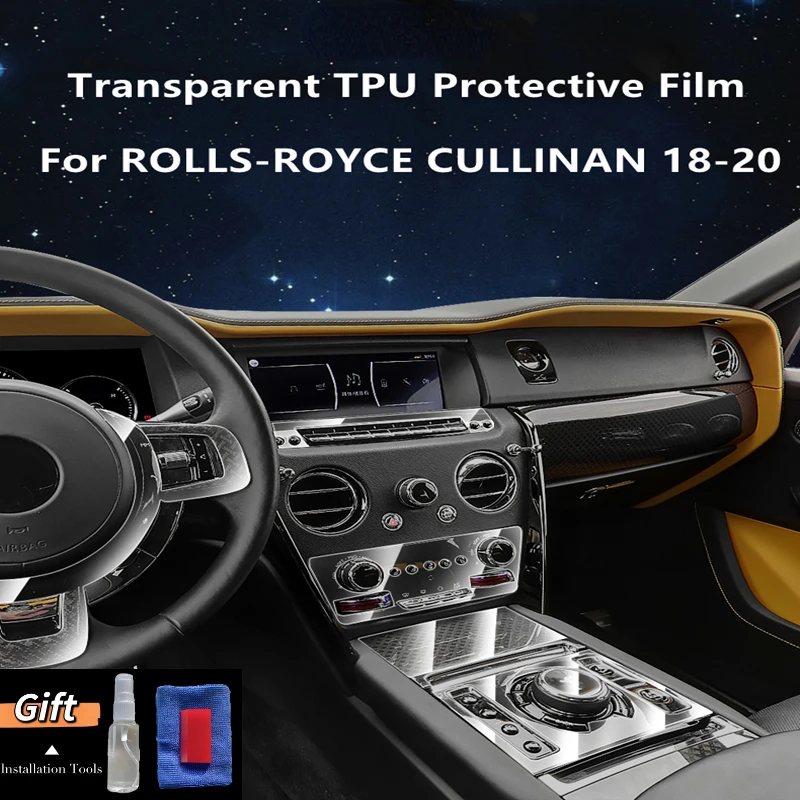 

For ROLLS-ROYCE CULLINAN 18-20 Car Interior Center Console Transparent TPU Protective Film Anti-scratch Repair Film Accessories