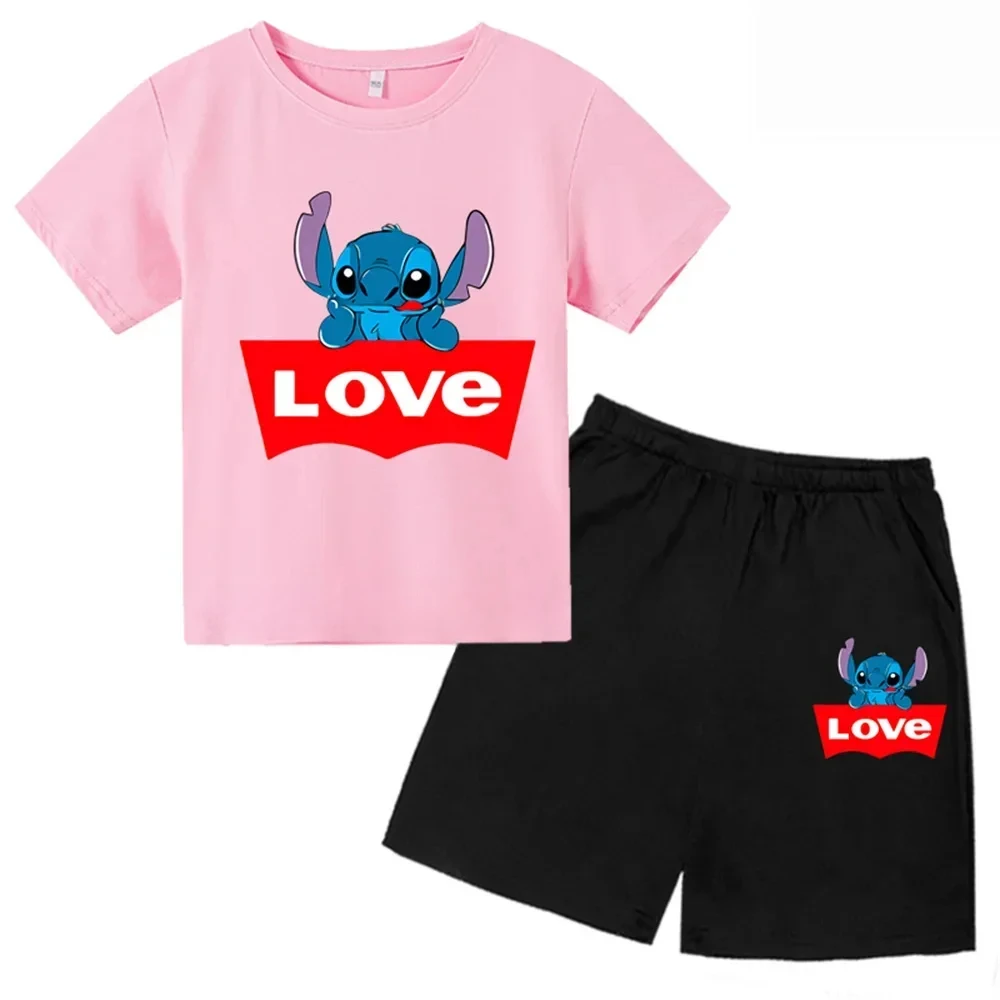 thumbnail image 1 of Conjunto de verano de algodón con bonitos dibujos para niños y bebés, camiseta de dos piezas con pantalones cortos y manga corta informales para niñas, 1 of 5