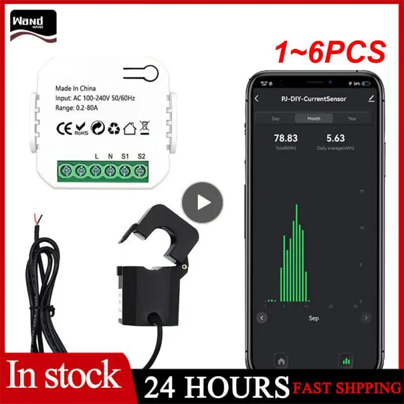 

Умная розетка Tuya 1-6 шт., модуль переключателя, измеритель энергии в кВтч, таймер, 16 А, Поддержка перегрузки, поддержка Home Alexa