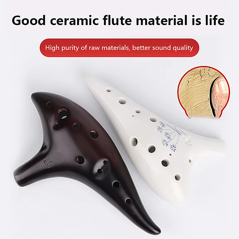 

1Pc Ocarina 12 Hole Ceramic Alto C Tone Classic Flute Musical Instrument Music Lover Beginner China Musical Instrument