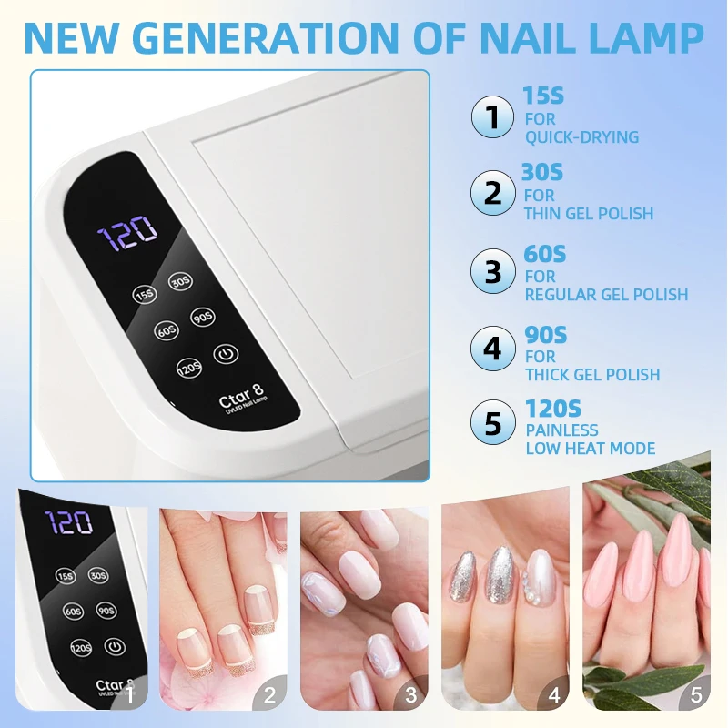 300W Nail Lamp For Machine With Hand Pillow Wear UV LED Lamp Professional Gel Nail Dryer Nail Polish High-power Drying Manicure
