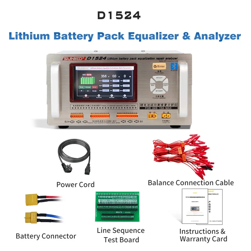 

D1524/1524+ 15A High Current Lithium Battery Equalizer Pressure Difference Repair Balancer For New Energy Car Maintenance 5 Inch