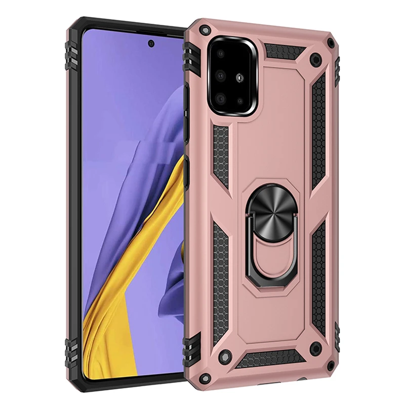 Shockproof Bumpers Armor Case For Samsung Galaxy S24 S23 S22 Ultra S21 S20 FE 5G S8 S9 S10 Plus Note 20 10 Metal Ring Cover