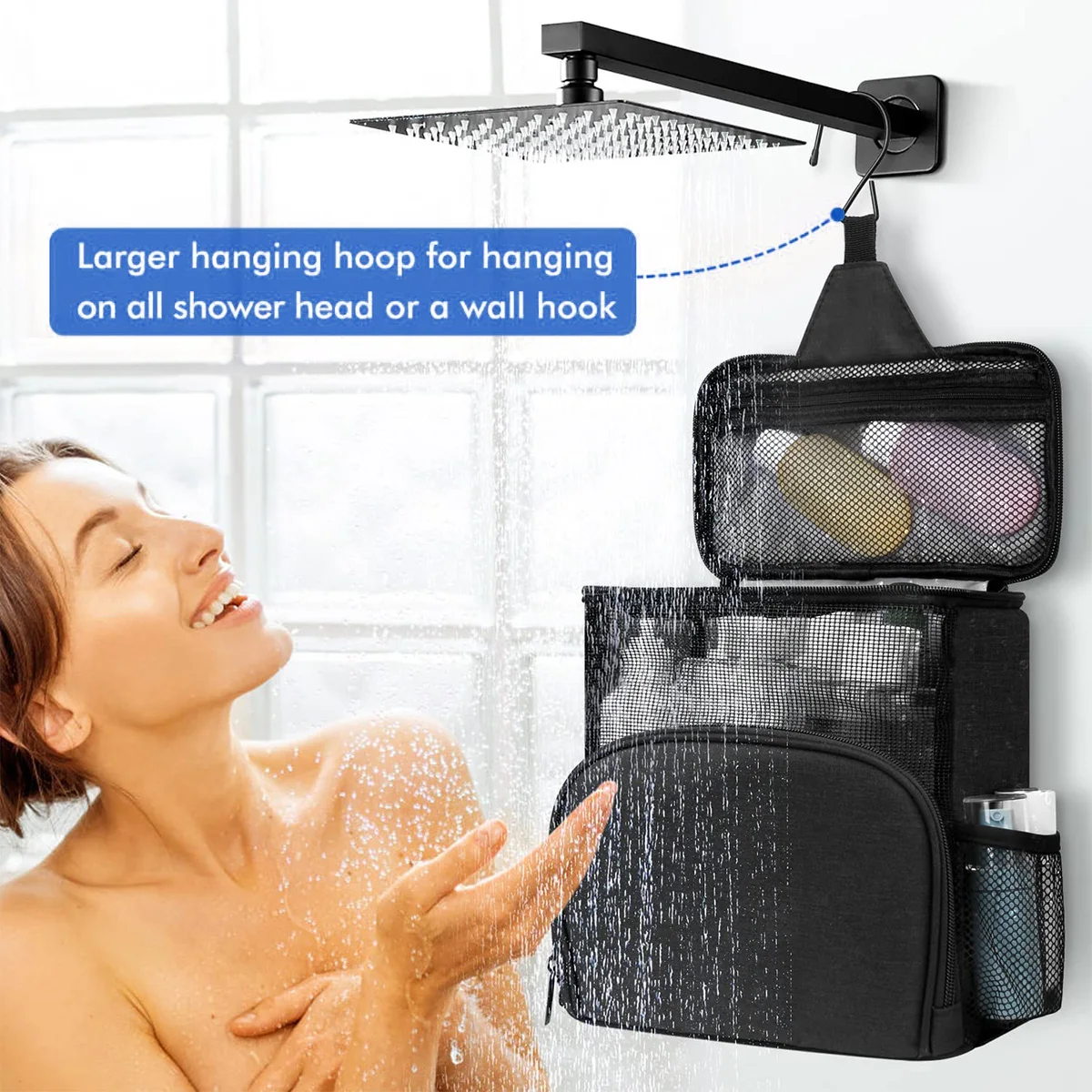 Shower Caddy Bag Portable Hanging Shower Tote Bags With Hook - Temu