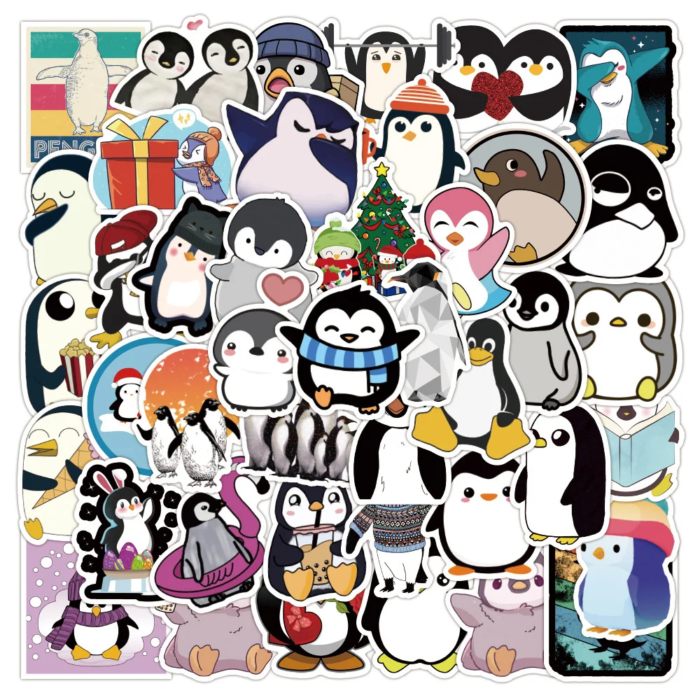

10/30/50PCS New DIY Penguin Cartoon Personality Creative Computer Luggage TableBed Chair Decoration Waterproof Sticker Wholesale