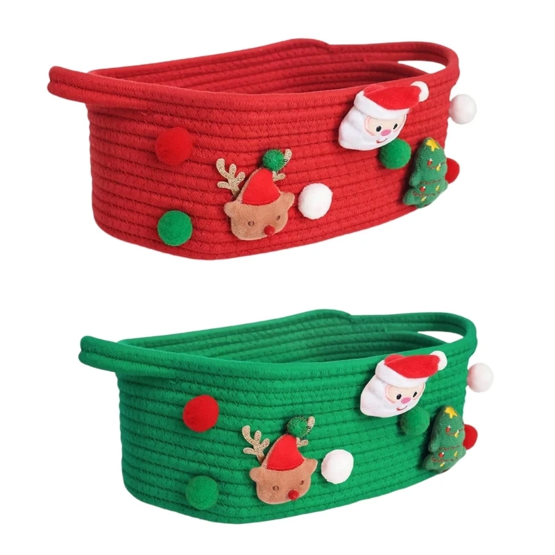 Christmas Themed Storage Basket for Storing Small Items Gift Holder Large Capacity for Home and Office