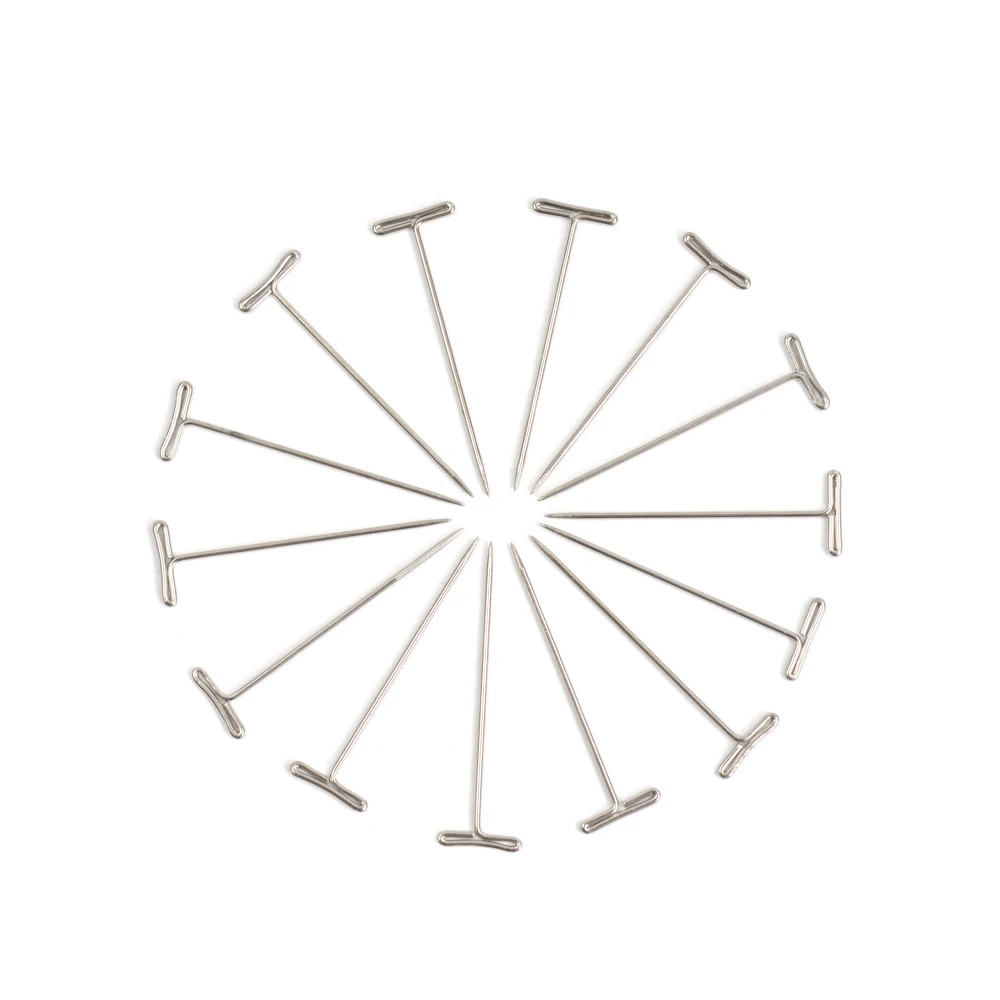 400개 51mm 스테인리스 스틸 T자형 직핀 (바느질/가발 제작/폼 블록/뜨개질 및 공예 프로젝트용)