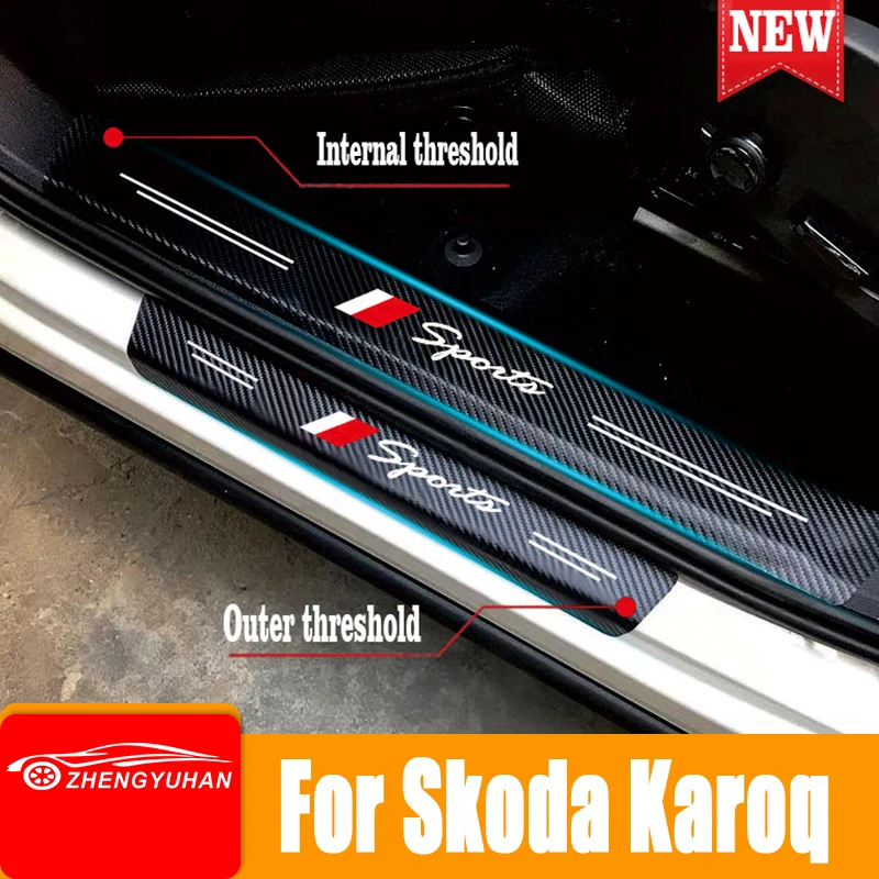 

Car Styling Car Trunk Door Sill DIY Protector Sticker For Skoda Karoq Car Door Threshold Decorate Vinyl Sticker Auto Accessories