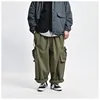 Multi Pocket Cargo Pants Mens Work Pants Safari Style Casual Wide Leg Pants Men Solid Color Baggy Trousers 2