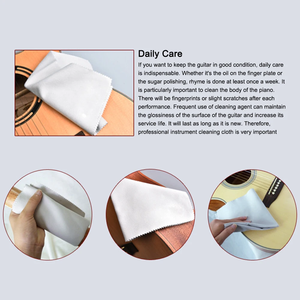 Microfiber Cleaning Polishing Cloth Musical Instrument Supplies for Guitar Piano musical instrument cleaning cloth