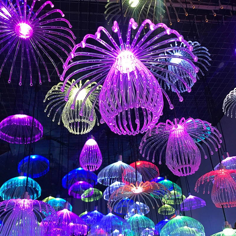 Optical Fiber Jellyfish Lamps Fiber Christmas Decoration Jellyfish