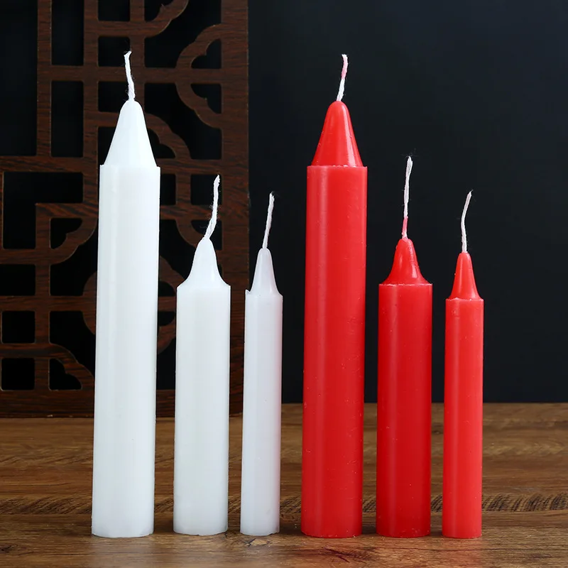8pcs Red and White Candles Household Lighting Candlelight Smokeless