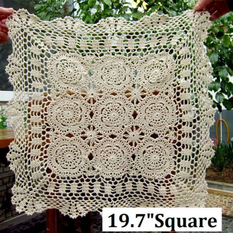 White Handmade Corchet Placemat Lace Table Mat Table Cover Crochet Tablecloth Square Many Size Available