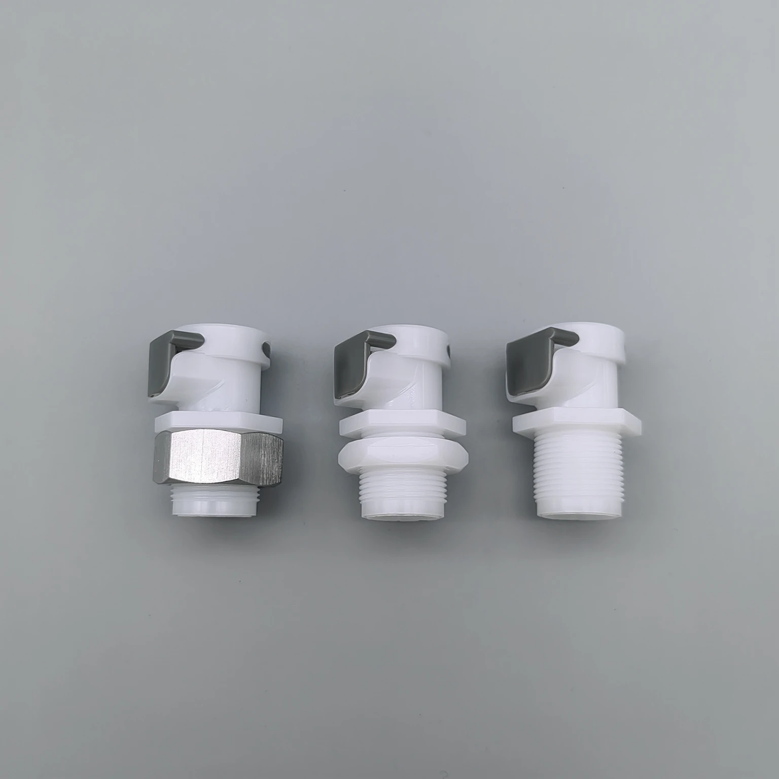 Plastic large diameter female connector Plastic push button CPC quick disconnect insert with shut-off valve