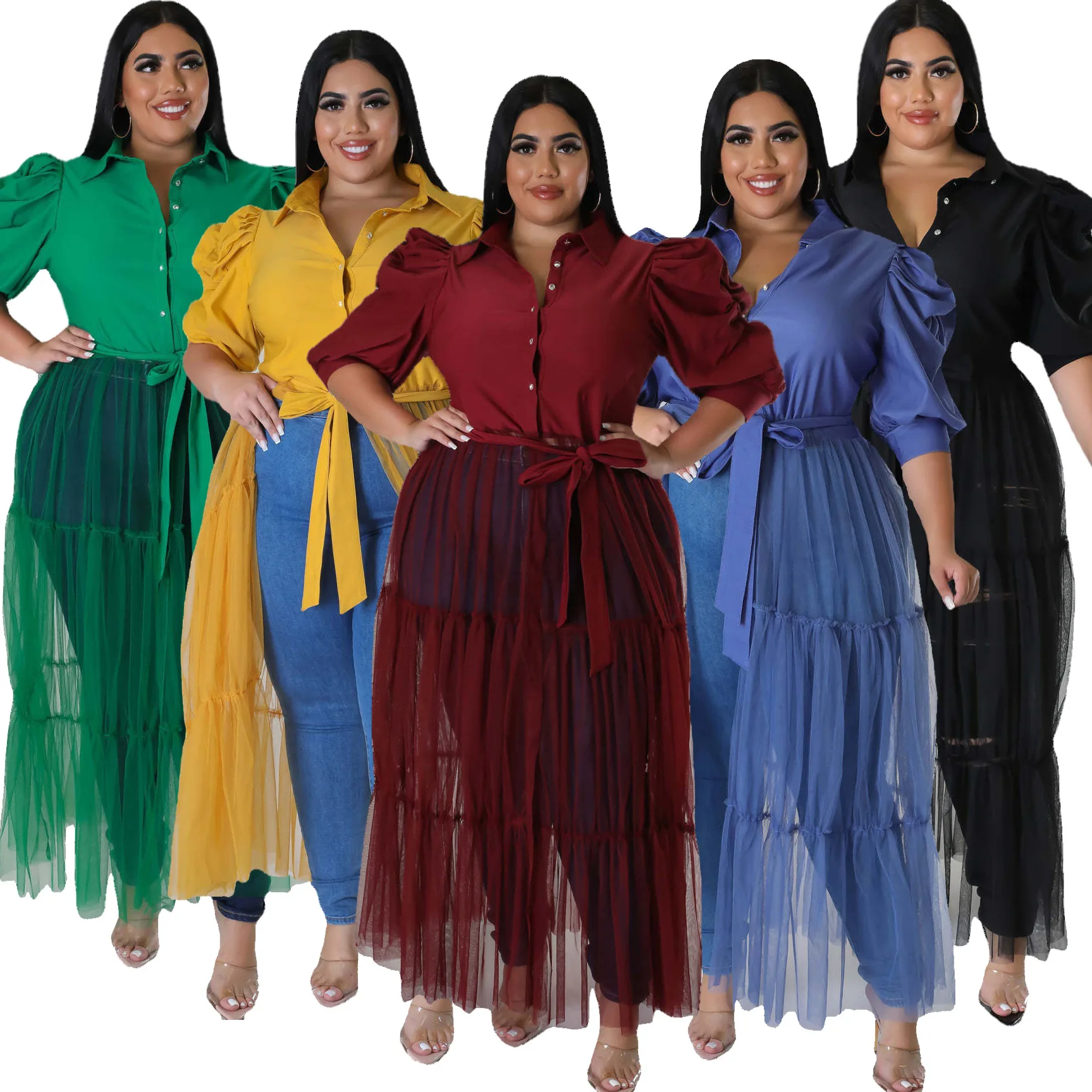 

2022 Dashiki African Dresses for Women African Women Short Sleeve Solid Color Polyester Long Dress Maxi Dress Party Dress