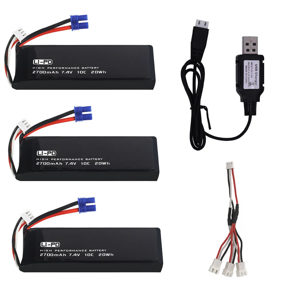 

Аккумулятор для квадрокоптера Hubsan H501S H501A H501M X4, 7,4 В, 2700 мАч