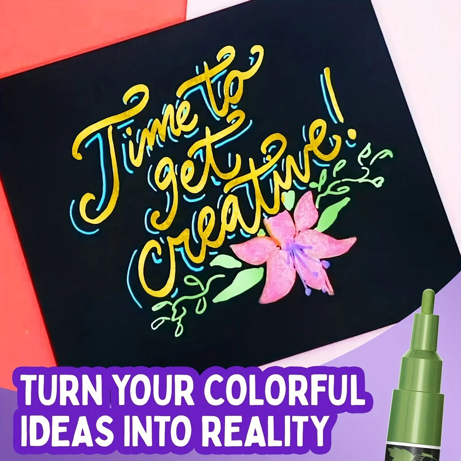 Liquid Chalk Marker Pen Fine Tip 10 Metallic Colors Erasable For Chalkboard Window Bistro Car Glass Board Mirror