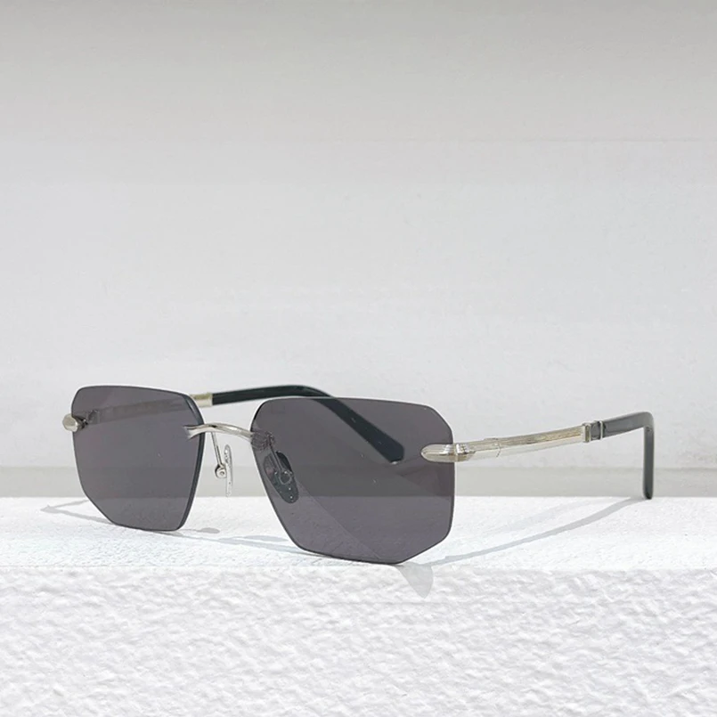 

Fashion trend polygon metal rimless sunglasses High quality uv400 men women Gentleman style LUXURY BRAND sunglasses