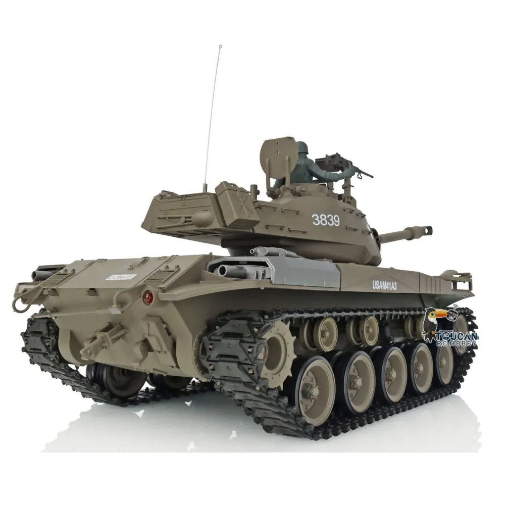 2.4Ghz 헹롱 1/16 스케일 7.0 RC 플라스틱 탱크 팬저 워커 불독 RTR 무선 조종 전투 탱크 모델 3839 장난감 TH17323