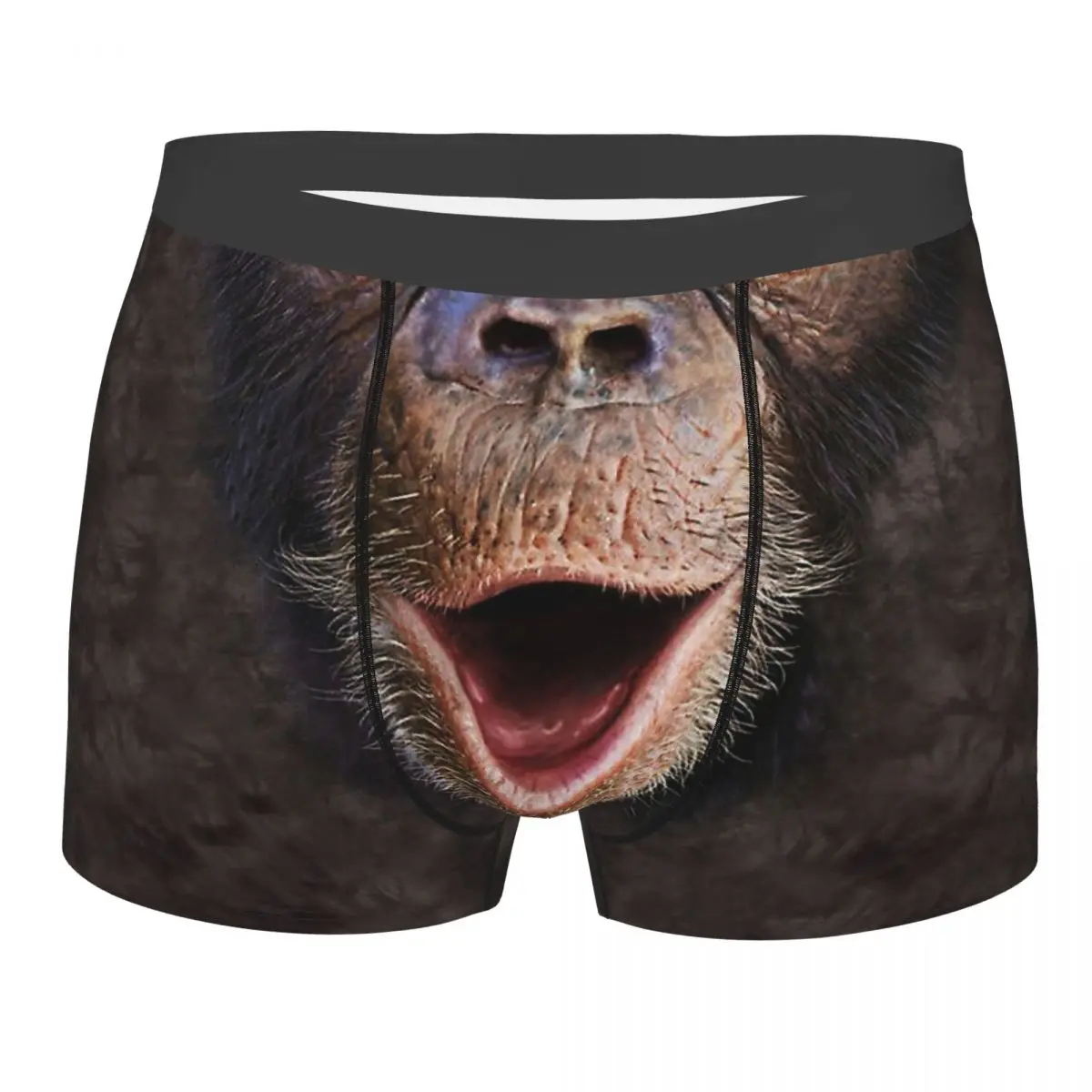 3D Three Dimensional Animal Happy Chimp- Monkey Face Gift Underpants Cotton  Panties Male Underwear Print Shorts Boxer Briefs