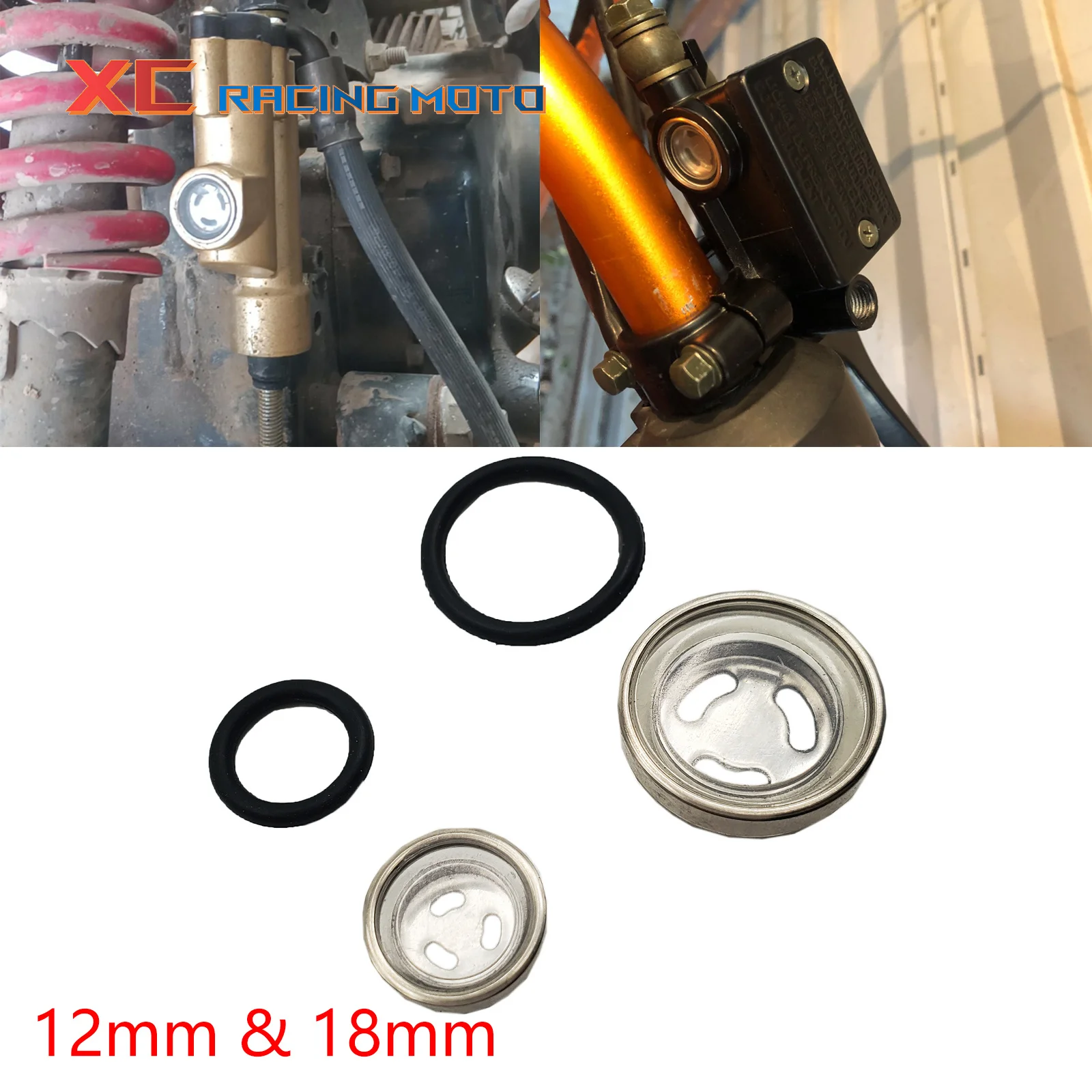 12Mm 18Mm Moto Sight Glass Oil Sight Glass Con Guarnizione Per Pompa Freno Cilindro Freno Per Scooter Dirt Bike Atv Motocross