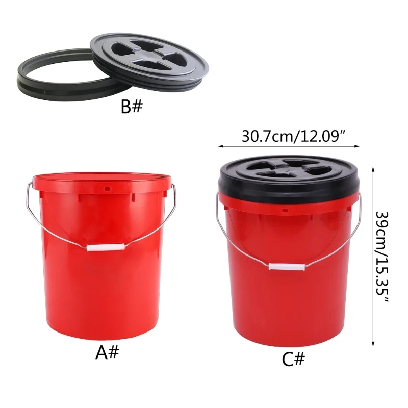 Car Wash Bucket Movable Car Wash Bucket Car Detailing Tool Multipurpose Mobile Wash Bucket