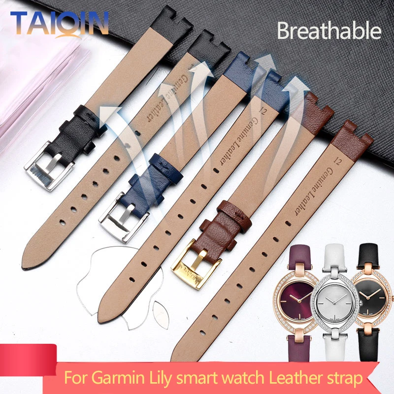 Premium Genuine Leather Watchband & Silicone Sport Bracelet - Red & White