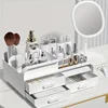 Makeup Storage Box Drawer Dormitory Finishing Plastic Shelf Large Makeup Capacity Cosmetics Skin Care Dressing Table Desktop 6