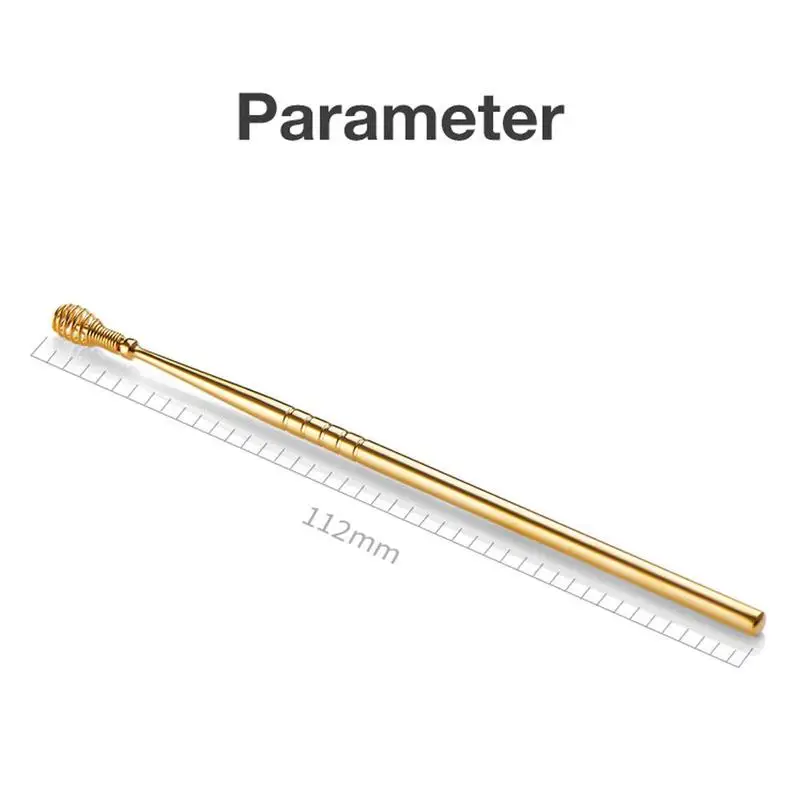 Description Picture 3 of itemGold Steel Ear Wax Pickers Earpick Wax Remover Curette Cleaner Spoon Care Tool Pick Cleaner Ear Clean Ear Ear O4T0