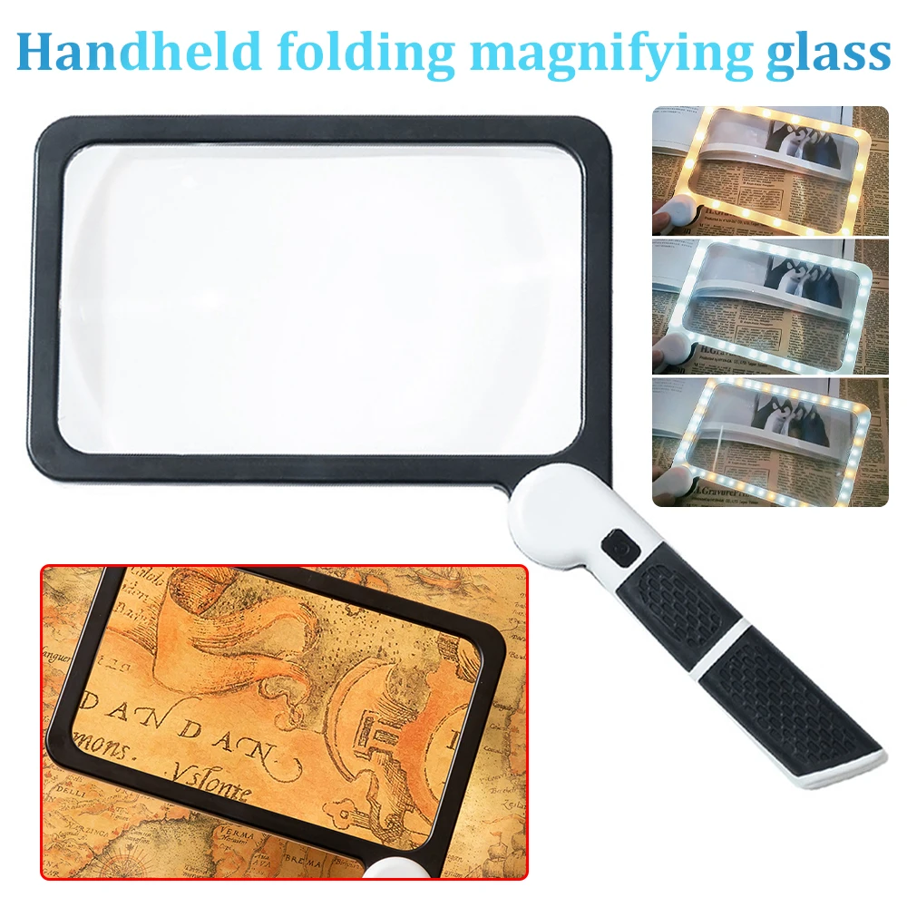 

5X Magnifying Glass Light Magnifying Glass High Clarity Large Sheet Magnifier Book Page Magnification Ultra-thin Magnifier Loupe