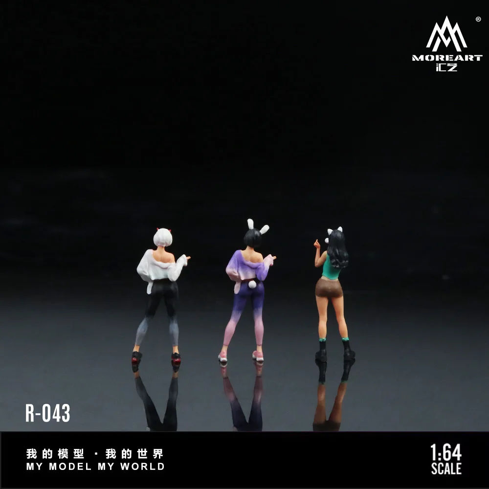 More Art 1:64 Cute Energetic Girl Figure Set Resin Decoration Figure Model for Gift&Display&Collection 