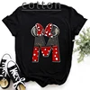 Summer Short Sleeve Disney Children Clothing Minnie Mouse Letters Print A-Z Print Kid Cotton T-shirt Y2k Tops Boy Girl Tshirt 1