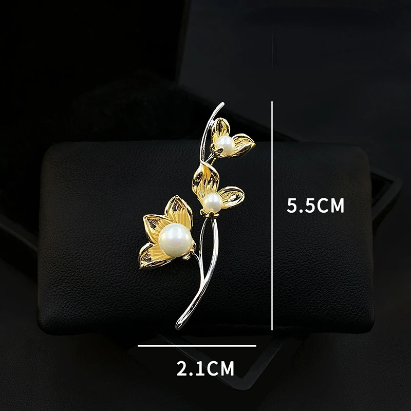 Beauty High-Grade Lotus Brooch Women's Chinese Style Elegant Flower Brooch Pin Fixed Clothes Ornament Pearl Jewelry Pins Gifts