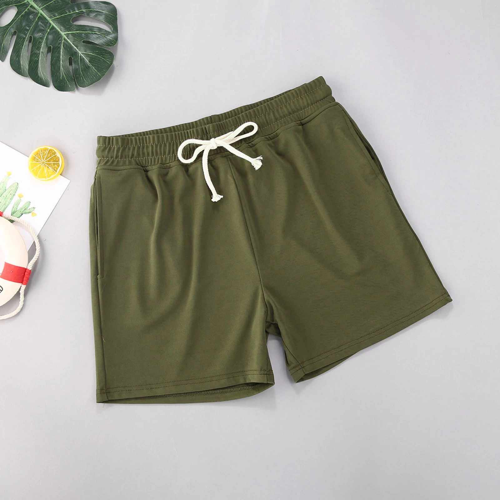 Pantalones cortos de playa hombre, pantalón corto informal de Color sólido, joggers juveniles para correr, Fitness, | - AliExpress