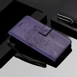 Elegant Leather Wallet Flip Case with Tree Design - Premium Mobile Protector - Galaxy A56 (Purple)