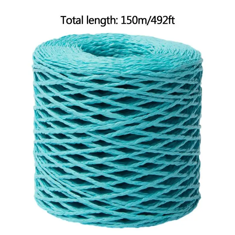 Raffia Grass Paper Raffia Ribbon For Crochet Knit Wire Natural Color Matte Texture Raffia Paper Ribbons For Hat DIY Decoration