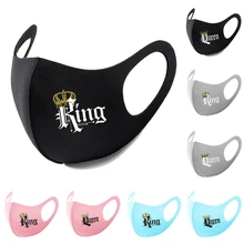 

King&queen Printed Reusable Washable Pm2.5 Protection Adjustable Unisex Black Masks Adjustable Earloop Bandage