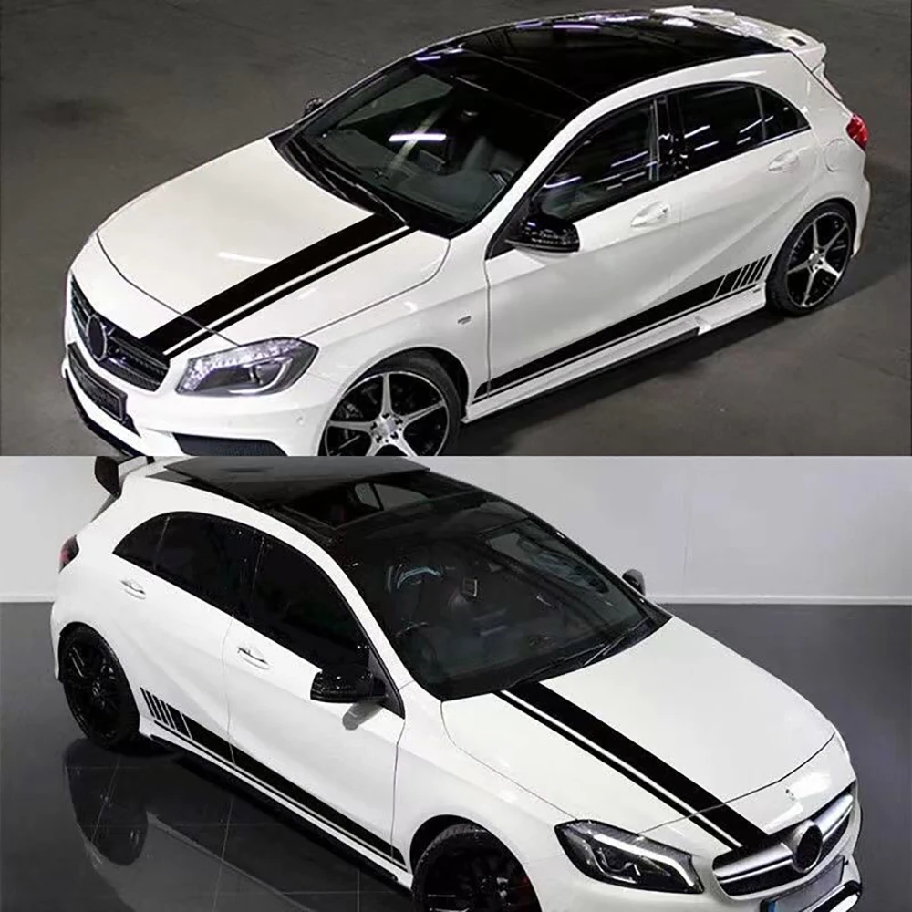 Car Vinyl Stickers Bonnet Decal Decoration Long Strip Door Decal Double Sided Tape for Car Accessories
