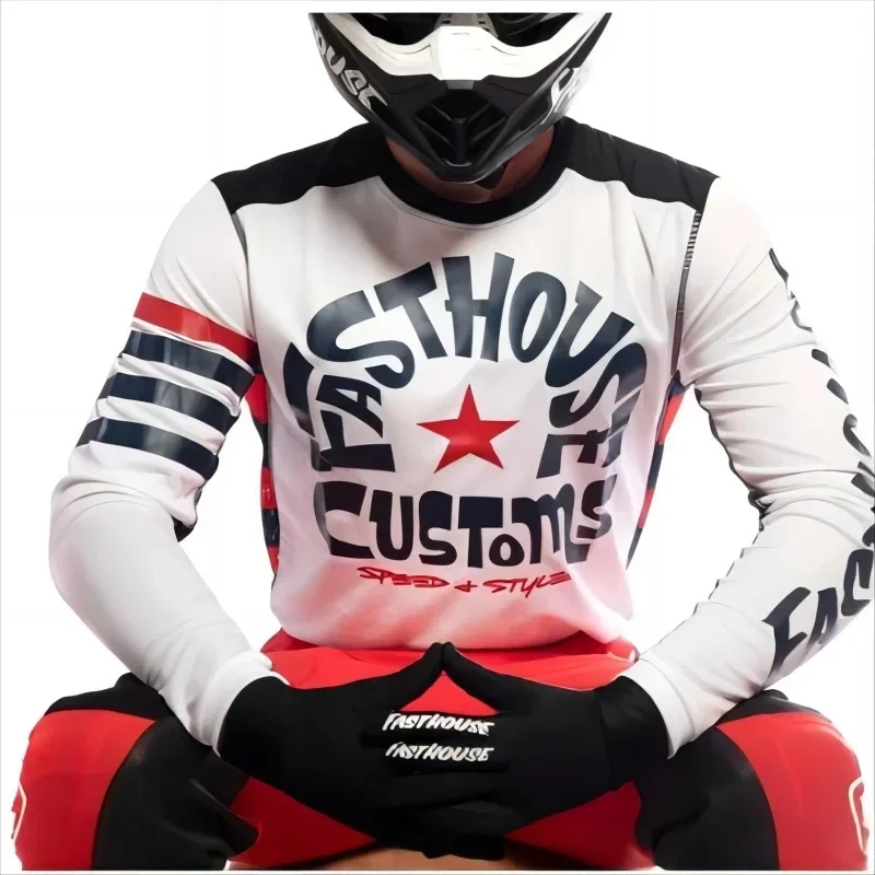 2024 ropa de motocross Jersey de bicicleta de montaña verano antiencogimiento ciclismo cuesta abajo carreras bicicleta camiseta