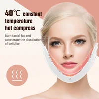Electric Face Slimming Device Double Chin V Shape Lift Belt 5 Color Light Hot Compress Face Vibrate Massager With Remote Control 2
