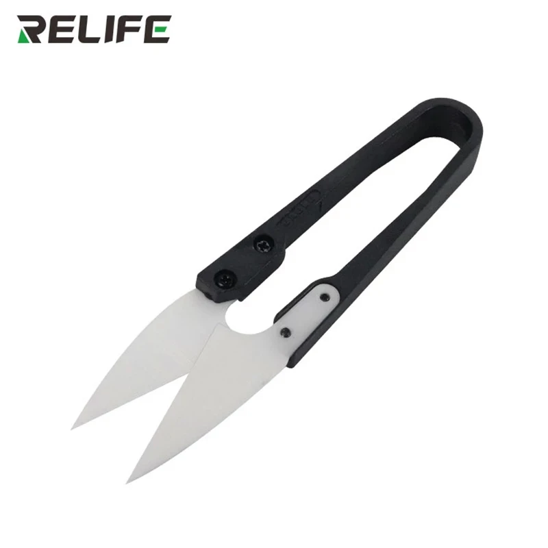 

RELIFE RL-102 Insulated Ceramic U-shear Special mobile phone Battery Repair Anti-static Insulation Safety Scissors DIY Tools